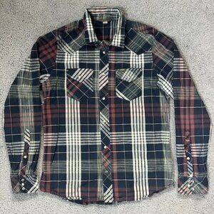 Diesel Industry Men's Medium Long Sleeve Cotton Shirt Multicolor Plaid - VGUC